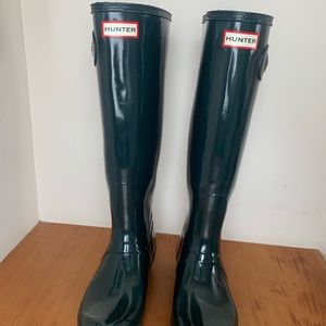 Hunter rain boots-deep green